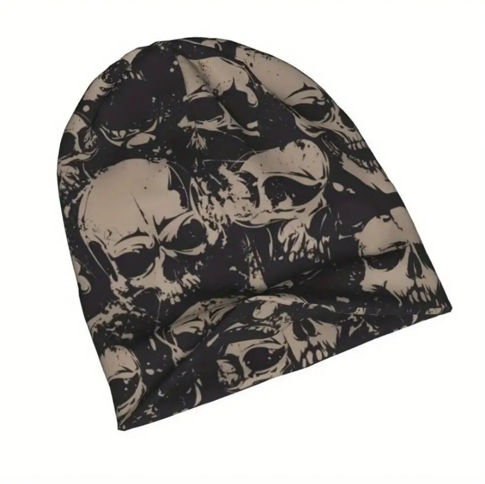 Skull beanie cap slouchy skeleton hat - Picture 5 of 9